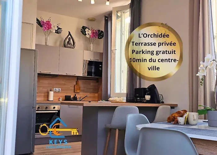 L\'Orchidee, Proche De La Gare Avec Clim Et Terrasse